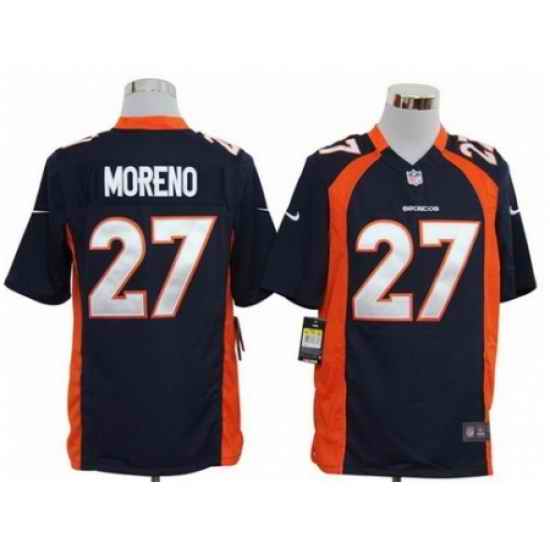 Nike Denver Broncos 27 Knowshon Moreno Blue Game NFL Jersey